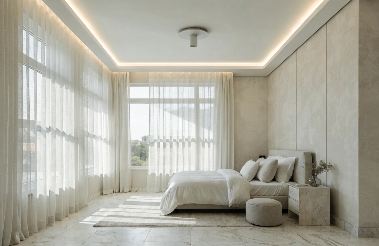 Small Bedroom Ceiling & Lighting Combinations