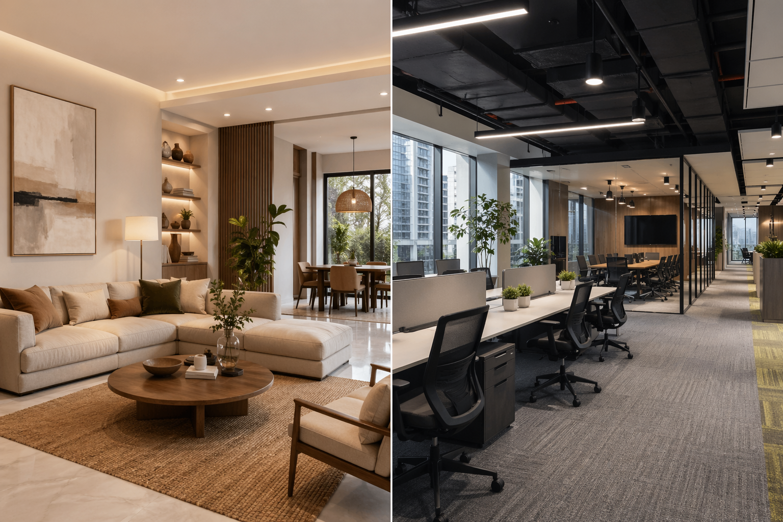 Residential vs Commercial Interior Design