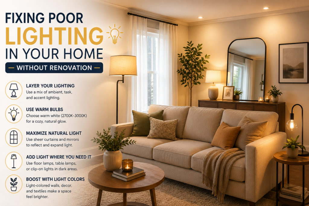 Fixing Poor Lighting in Your Home Without Renovation