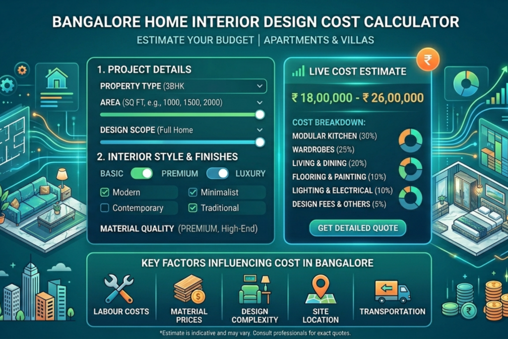 Interior Design Cost Calculator for Bangalore Homes
